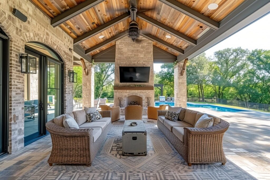 custom home outdoor living space