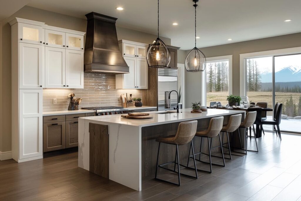 gourmet kitchen in custom home